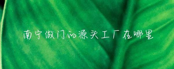 南宁做门的源头工厂在哪里